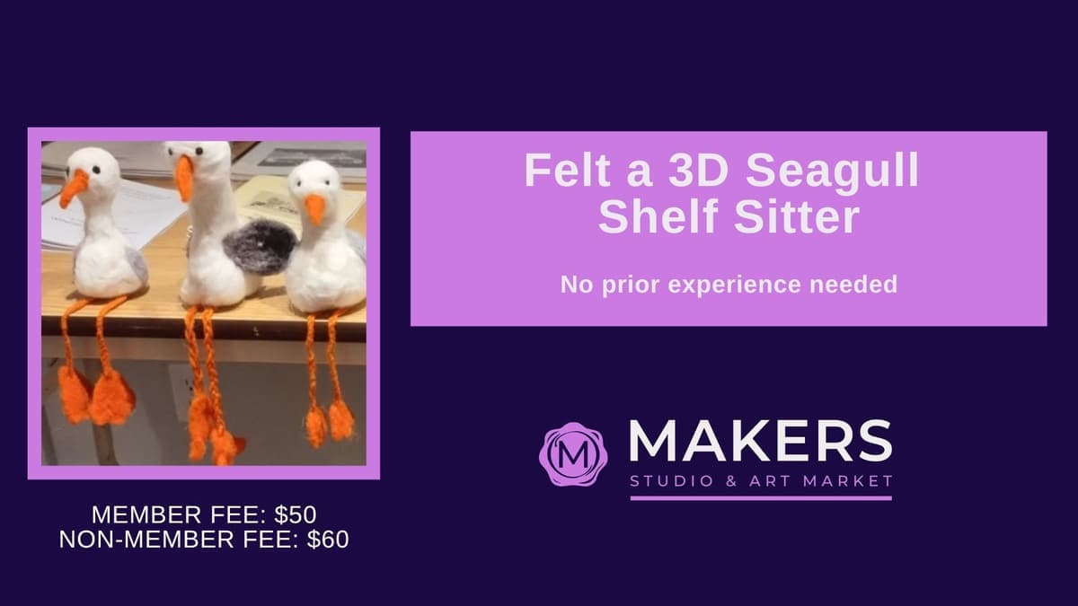 Felt a 3D Seagull Shelf Sitter