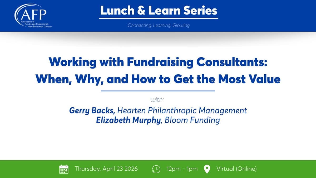 AFPNB Lunch & Learn Series: Working with Fundraising Consultants